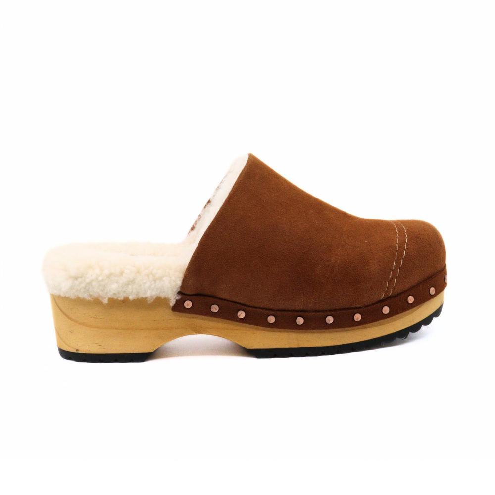 NEW FREE PEOPLE women's oak cozy clog in tan - Picture 2 of 7